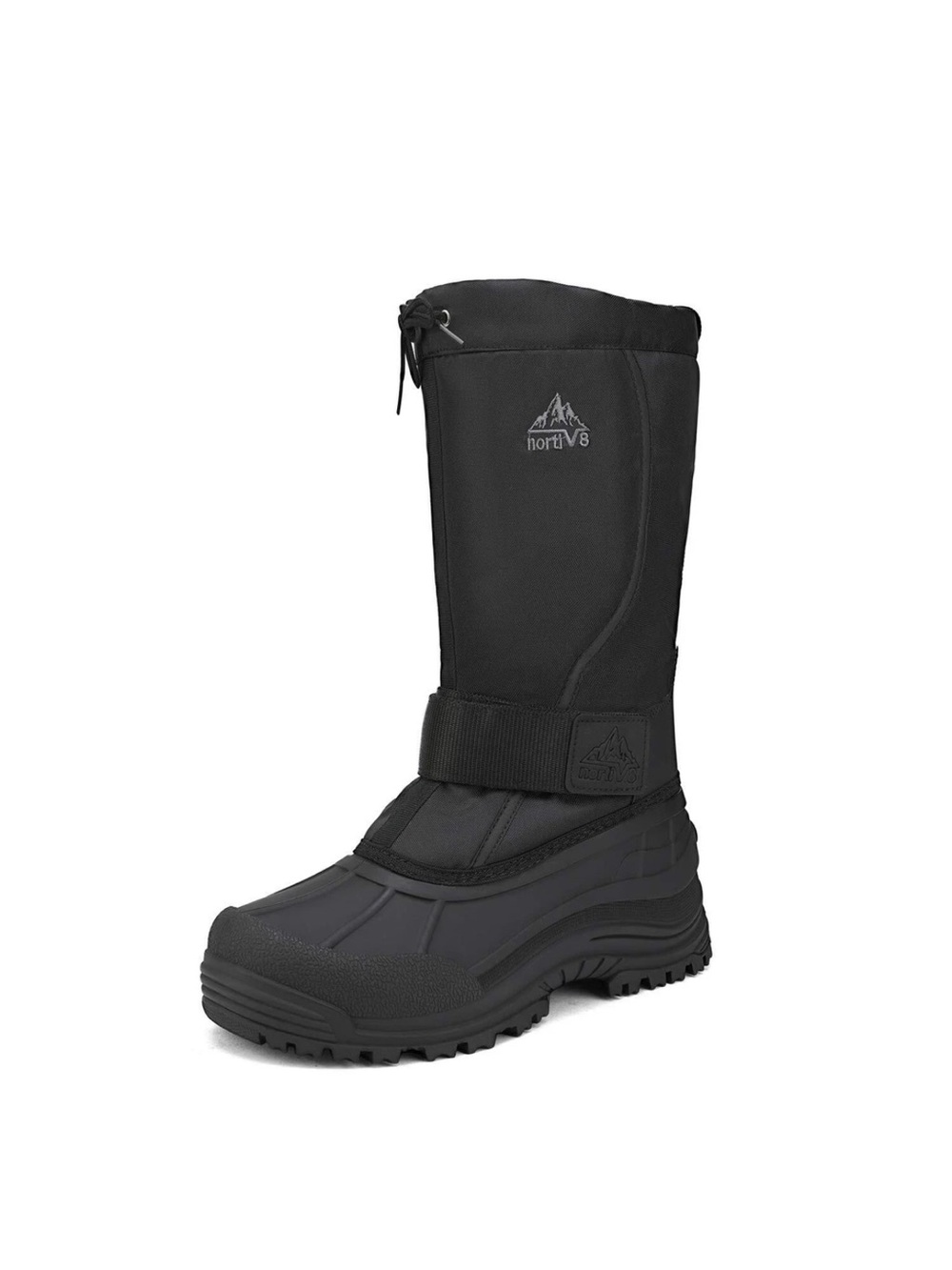 Nordve Black Men's Insulated Winter Snow Boots